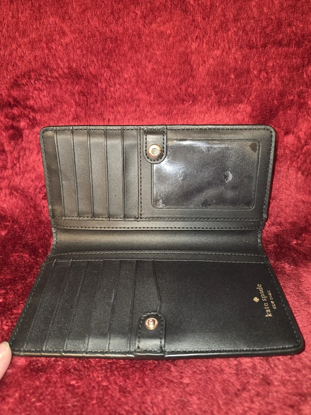 Kate Spade Black Saffiano Snap Wallet